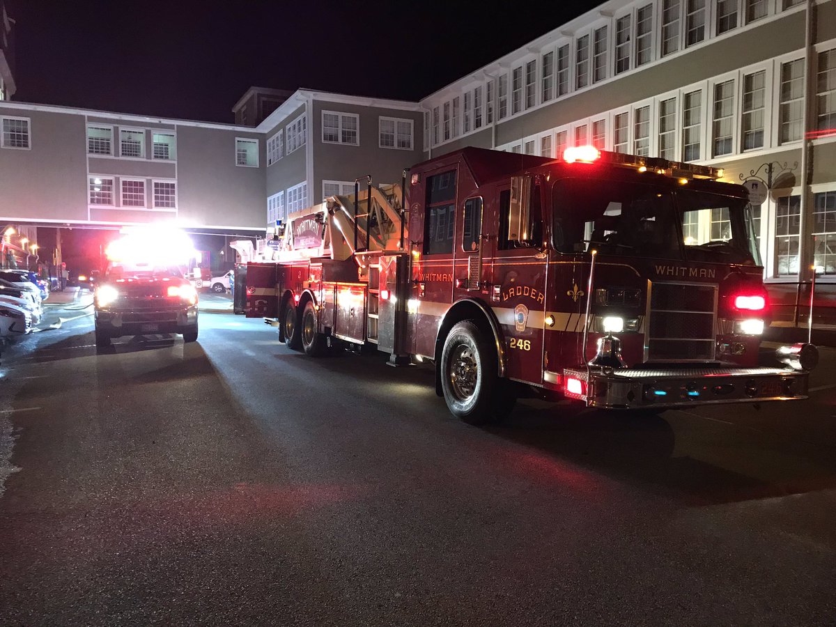 ACW Whitman Ma. 7 Marble Street. Apt fire knocked down by sprinklers, (1) line run. 
Former mill building converted to residential apartments and commercial space, 4 stories, brick and wood, big by bigger. Several occupants displaced for the night, Red Cross requested to assist.