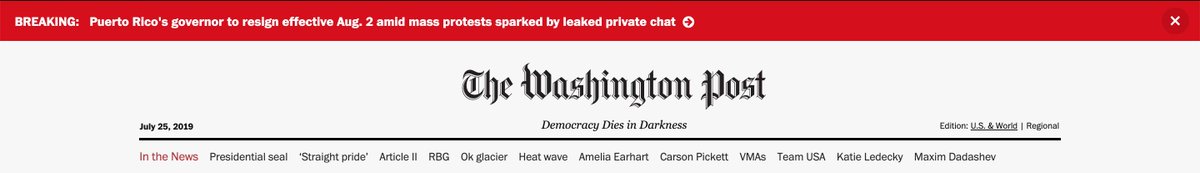 ChrisTorresLugo's tweet photo. Breaking news en el NYT y WaPo. #VENCIMOS #RickyGameOver https://t.co/DqlOuw8MzN