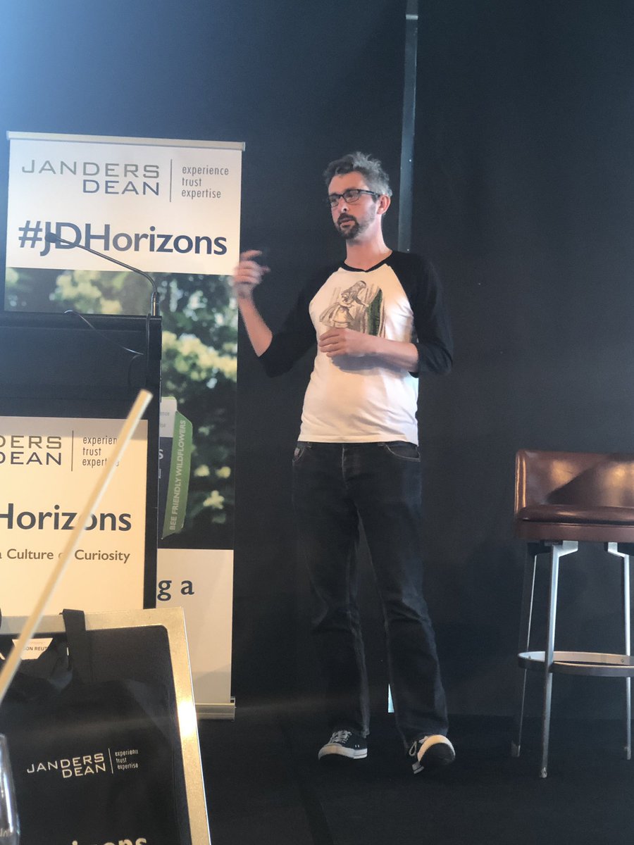 #bringbackboring the always impressive <a href="/alexgsmith/">Alex GPT Smith</a> on stage at  #JDHorizons on giving in to the dark side #IAbeforeAI
