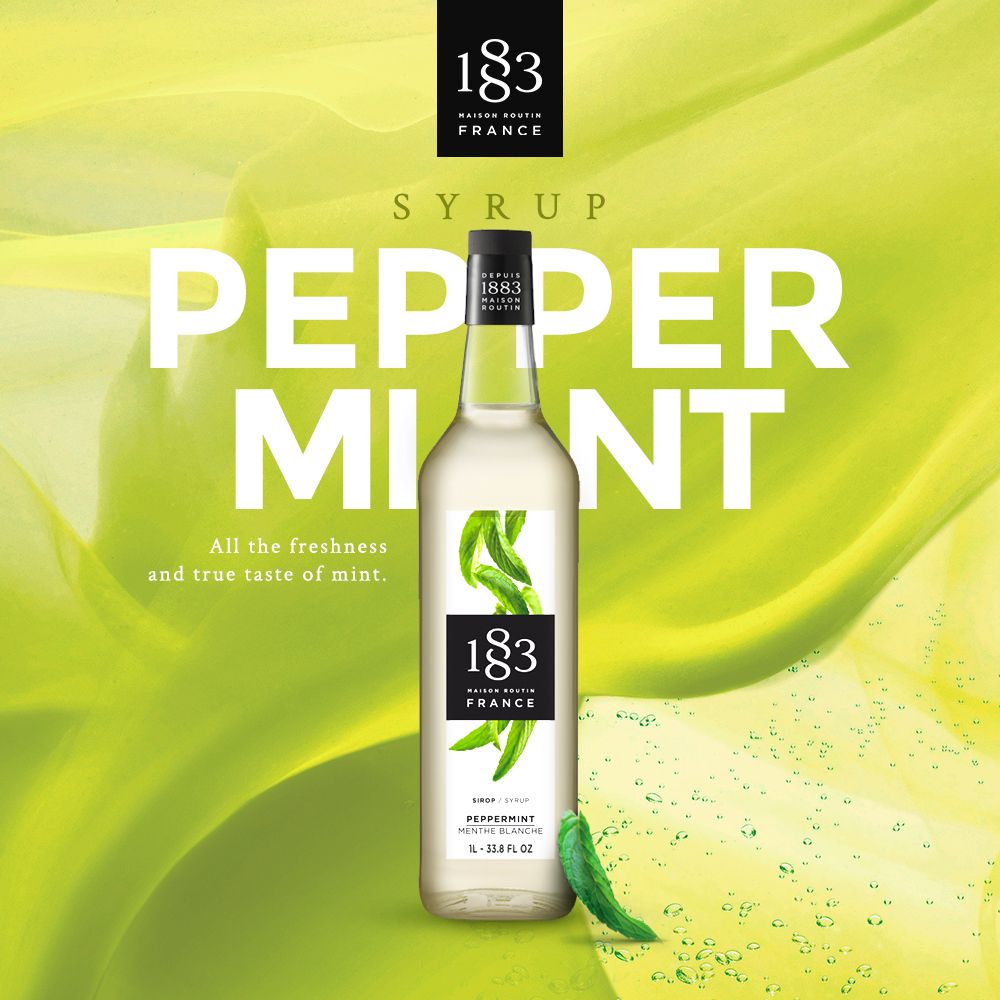 Find all the freshness and true taste of the mint with 1883 Peppermint. Treat yourself to a cool break to fight the summer heat. Cheers! 

#1883syrups #Syrup #Mint #Fresh #Summer #Bartender