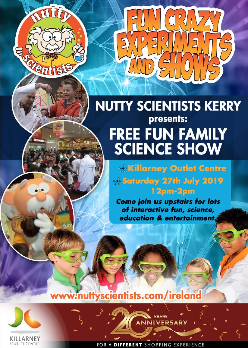 thekerryjournal's tweet photo. Looking to keep the kids occupied this Saturday? @NuttyScientist_ are holding a free family show in Killarney Outlet Centre THIS Saturday!

https://t.co/Otgo7fvCi0 https://t.co/GKC7QPovyS