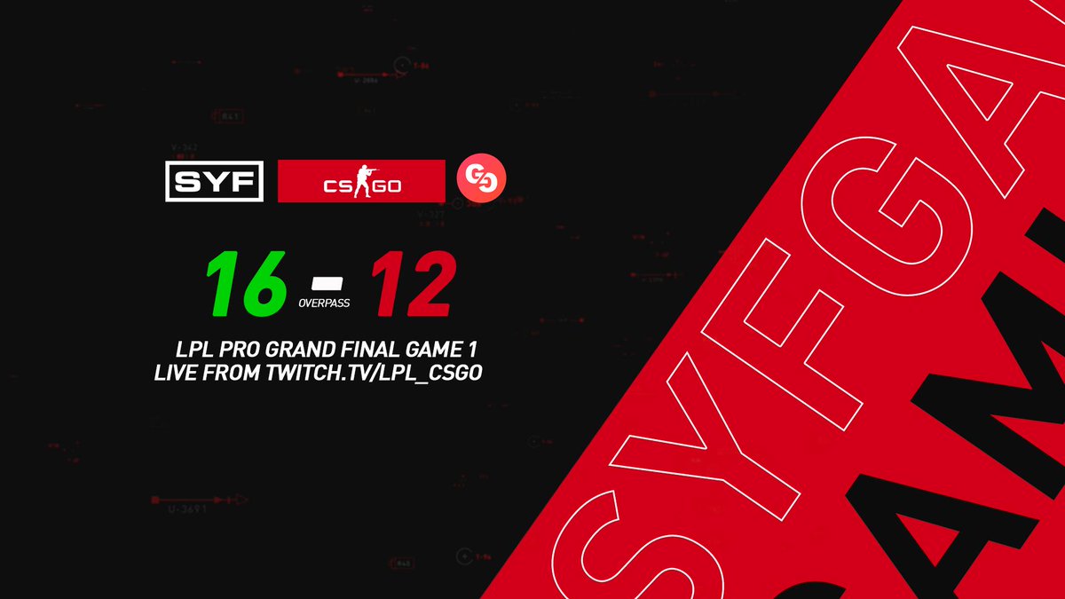 #SYFCSGO | We're now live against 
<a href="/GenuineGamingAU/">GENUINE GAMING</a> in the grand final of the @LPL_Play CSGO PRO League!

Game 1 done and dusted 16 - 12

📺twitch.tv/lpl_csgo