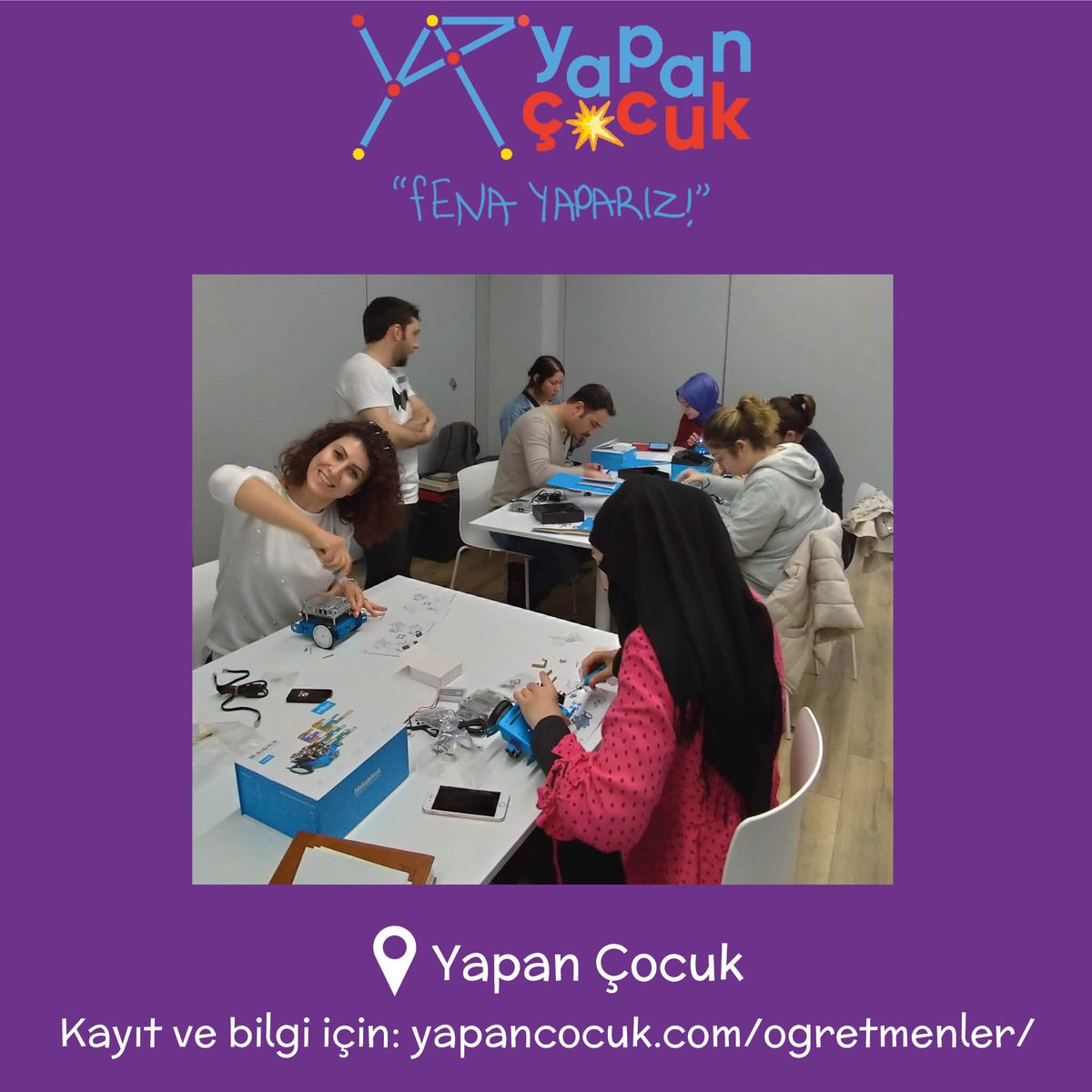 Yapan Çocuk'ta Eğitmen Eğitimi zamanı!
5-9 Ağustos tarihleri arasında yapılacak olan Eğitmen Eğitimi Atölyelerimiz'de eğitmenler tasarımdan kodlamaya farklı teknolojiler ile öğrenim kazanıyor.
Detaylı bilgi ve kayıt için;
yapancocuk.com/ogretmenler/

#design  #yapancocuk #Arduino