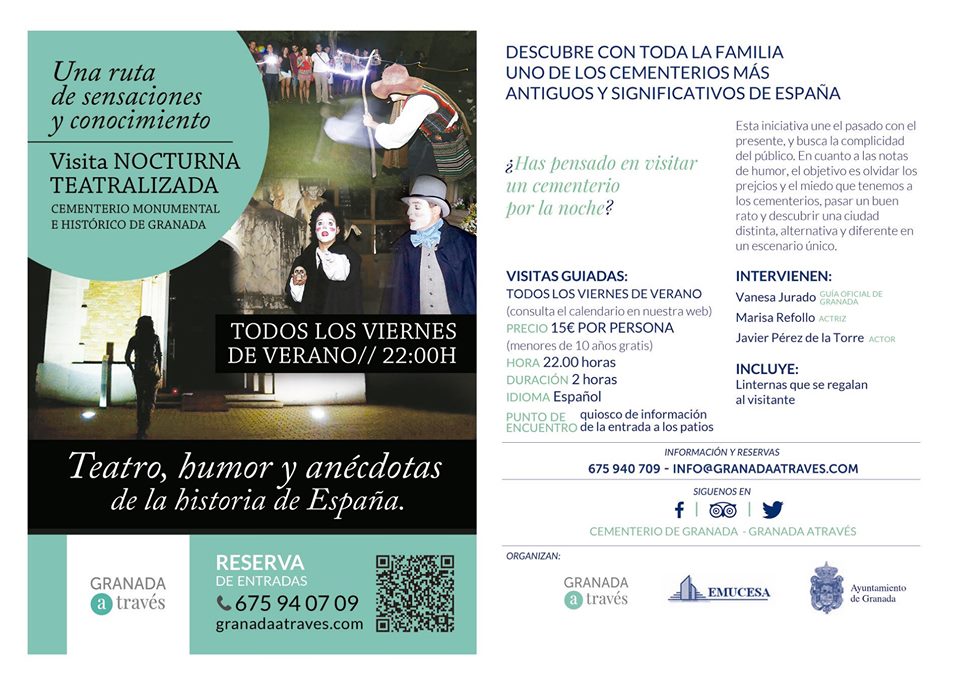 descubriendogra's tweet photo. ¡¡Vuelven nuestras #VisitasTeatralizadas al #Cementerio de #Granada!!

A partir del hoy te esperamos todos los viernes para vivir una experiencia diferente, conocer la historia de la ciudad a través de su cementerio. ¡¡Diversión asegurada!!

+info: 675 940 709 Vanesa Jurado https://t.co/5U3rt2s18U