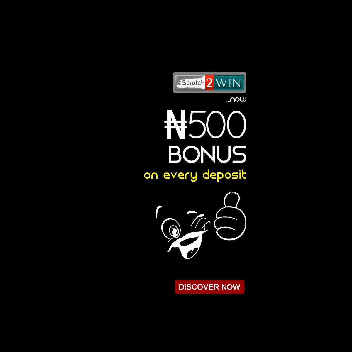 Scratch2W's tweet photo. Get #500 on every deposit on scratch2win. Register now on https://t.co/FqPMQxq0dB to be a winner. #Scratch2win #Play2win
#ThursdayMotivation
#NIMASAADSO19
#ThursdayThoughts
Bruno Fernandes
#BBTheReturn
Wayne
#GlazersOut
Mignolet
Barbados https://t.co/37RHYzjuBM