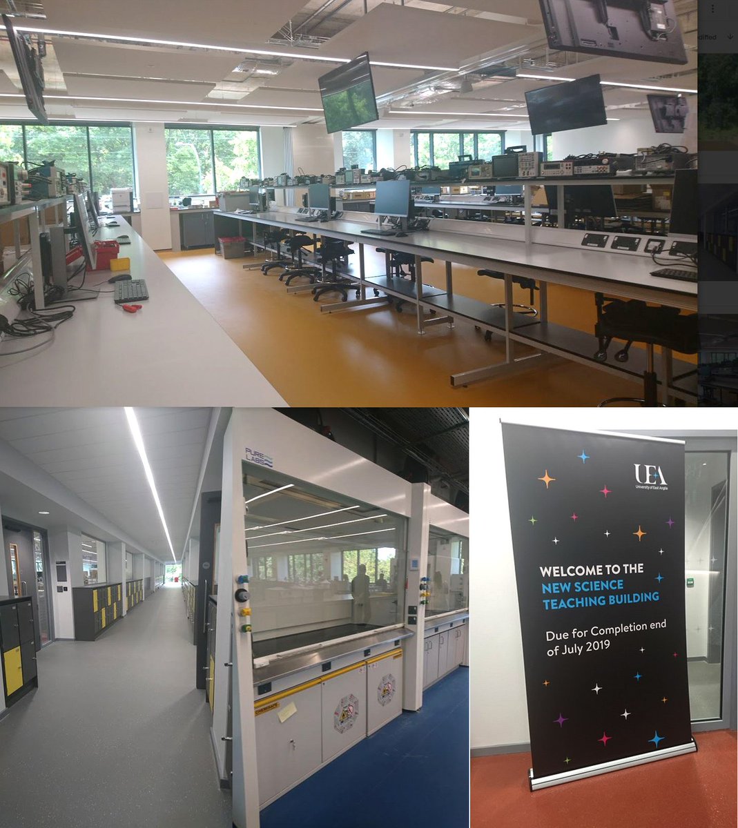 UEA_Chemistry's tweet photo. The Chemistry &amp; Pharmacy local support staff had a sneak-peek tour of the new Science building yesterday, which is nearly all set up and ready for the students :) #building60 #newsci #homeofthewonderful #ueascience https://t.co/D8XU2cDsJ6