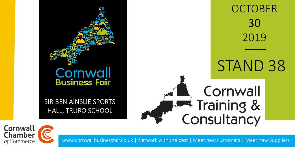 cornwallbizfair's tweet photo. Providing affordable, high quality training solutions to businesses across the South West. Why not have a chat to them #CornwallBizFair2019?@Cornwalltrain @cornwallchamber https://t.co/svUJviza03