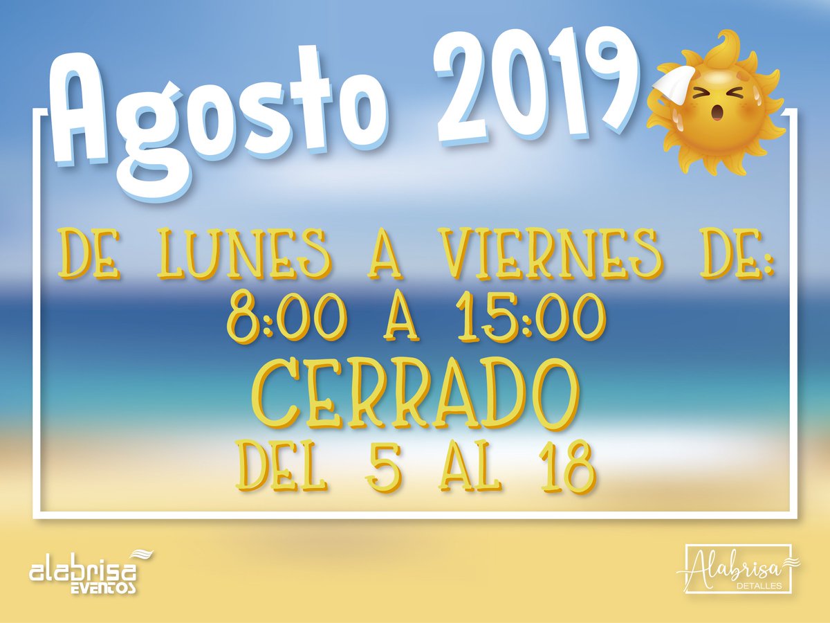 alabrisa's tweet photo. Horario de Agosto. https://t.co/OfxGgpg7w3