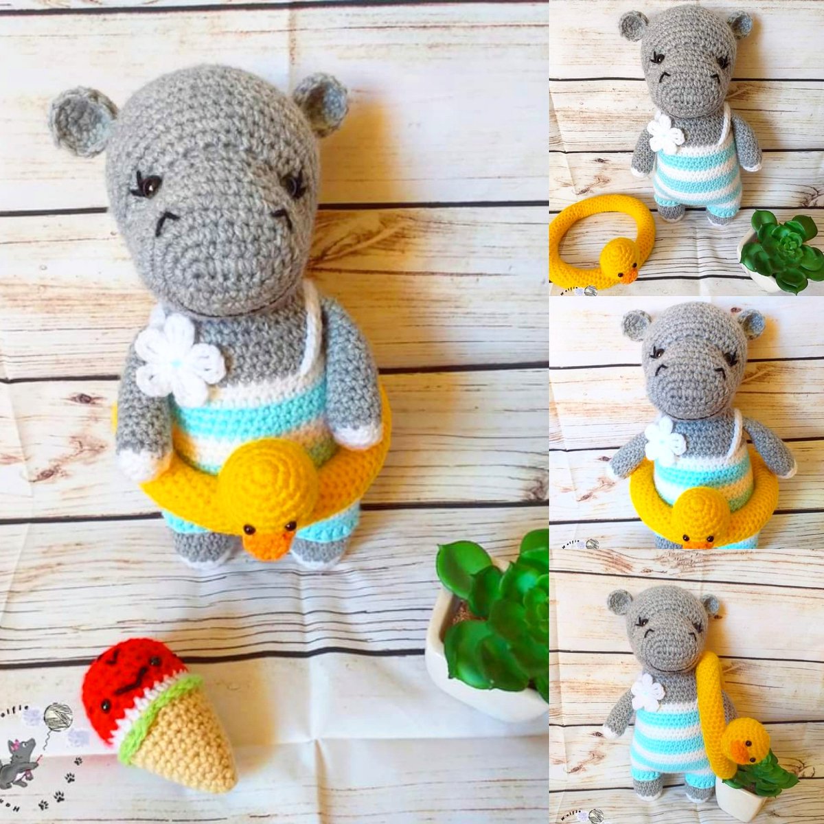 wolfie_by's tweet photo. Pani Hipcia jedzie na wakacje😎
Summer time
#handmade #crochethippo #crochet #hippo #handmadebywolfie #gift #rękodzieło #polskierękodzieło #hipcia #szydełkowahipcia #szydełko https://t.co/rMB8hCuCkn