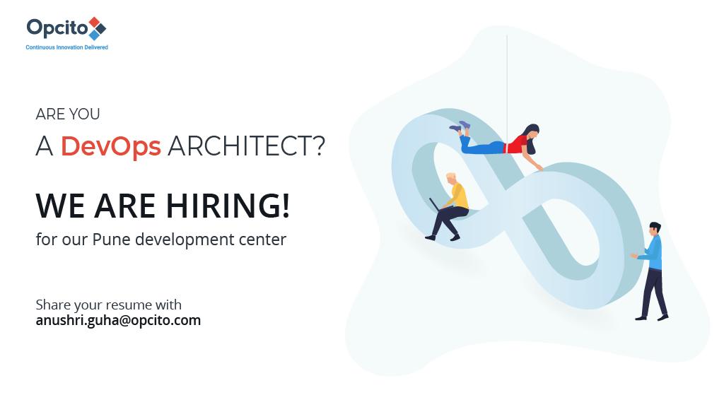 opcito's tweet image. Want to reach new heights in the field of #DevOps? We are hiring for the position of #DevOpsArchitect... Grab the opportunity and redefine your career! - bit.ly/2FaTcMY
#devopsjobs #punejobs #Pune
