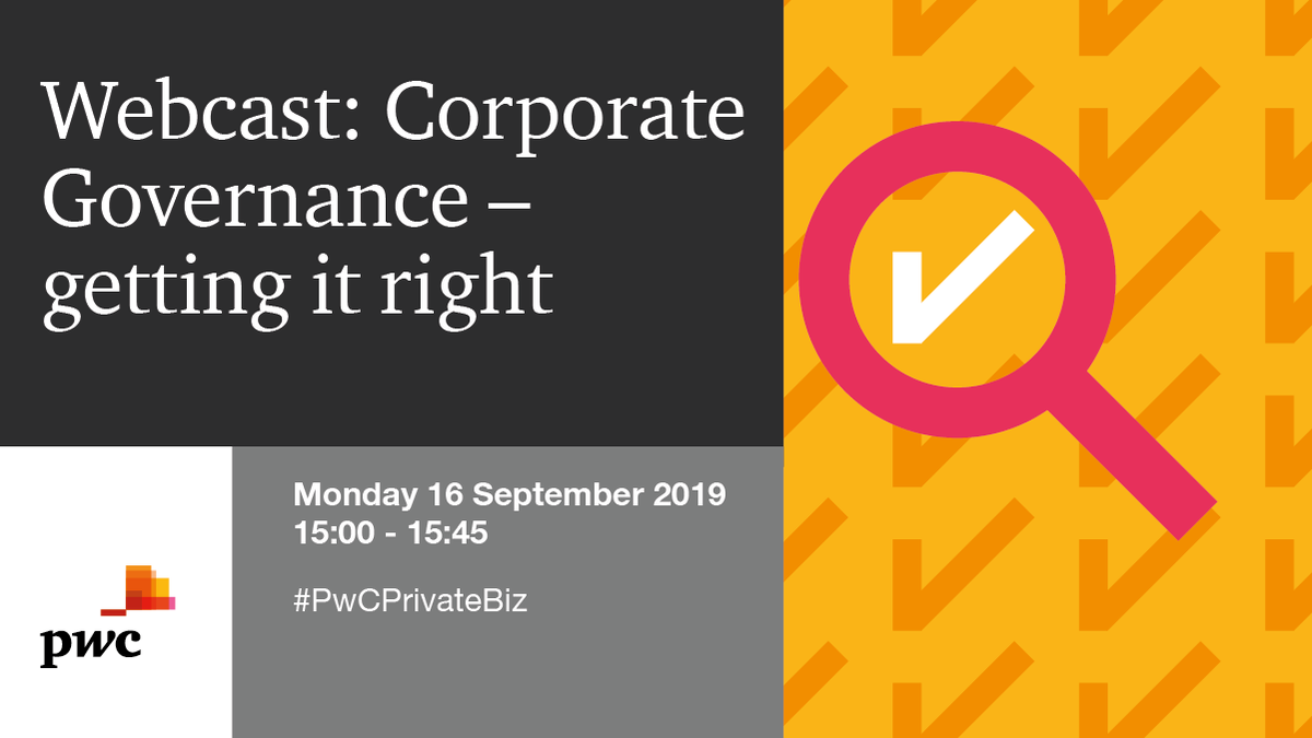 GW_Mktg's tweet image. #CorporateGovernance has changed for #PrivateBusiness. Sign up to our webcast on 16 September now to better understand what your business has to get to grips with - bit.ly/CGwebcast #PwCPrivateBiz @SuziLDavis @GGbarno @RachelKelly_3 @northernsimmo @HannahHarris81