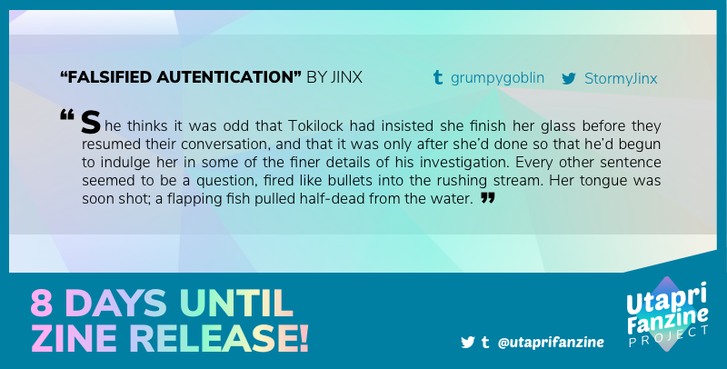 UtapriFanzine's tweet photo. Countdown Day 1: a Phantom Thief inspired story by Admin Jinx! (@StormyJinx )
https://t.co/jKnVnEY0Wk
#SLzine https://t.co/Tjv6z6uH1u