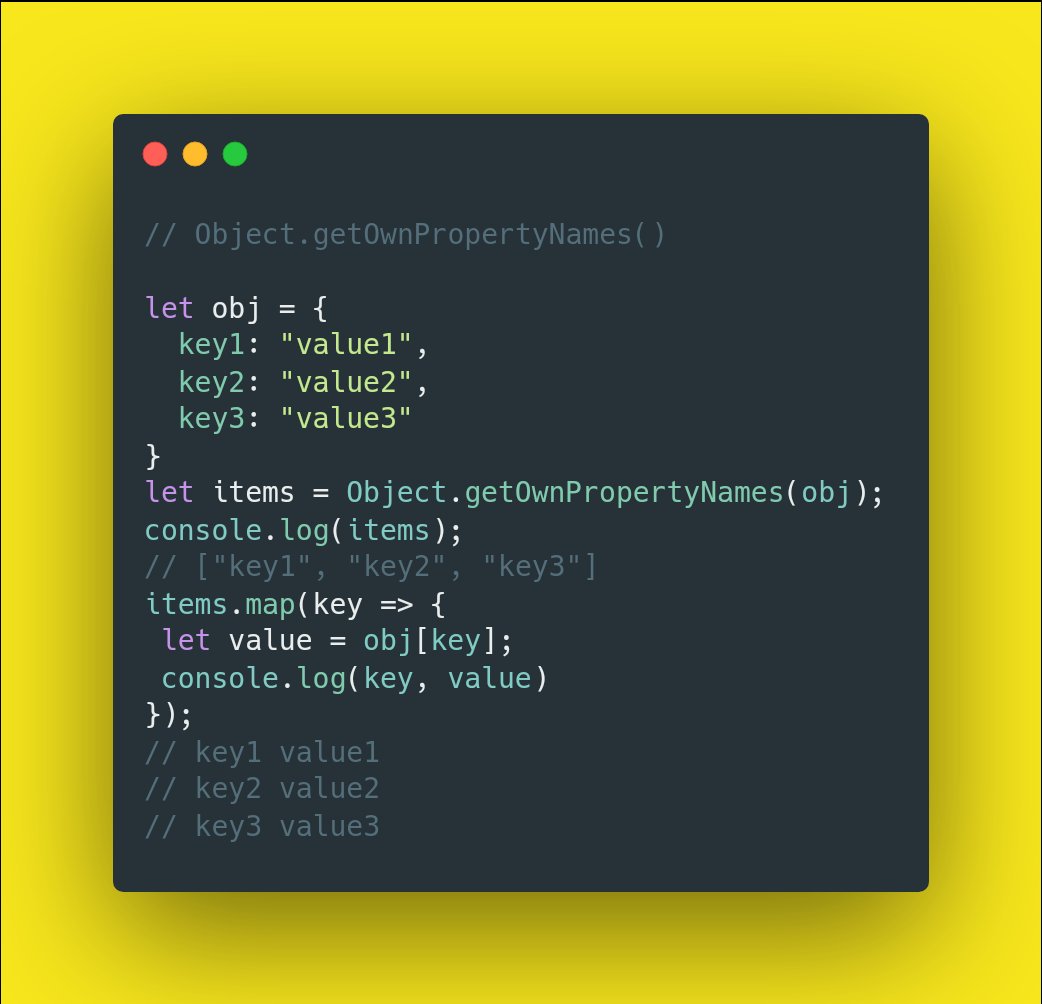 iambolajiayo's tweet image. 5 techniques for iterating through JavaScript objects and getting keys + values.

🔸For…in Loop
🔸Object.keys()
🔸Object.values()
🔸Object.getOwnPropertyNames()
🔸Object.entries()

🎤 Open question: which is better and why?

#HashnodeCommunity
#100DaysOfCode 
#150daysofalc