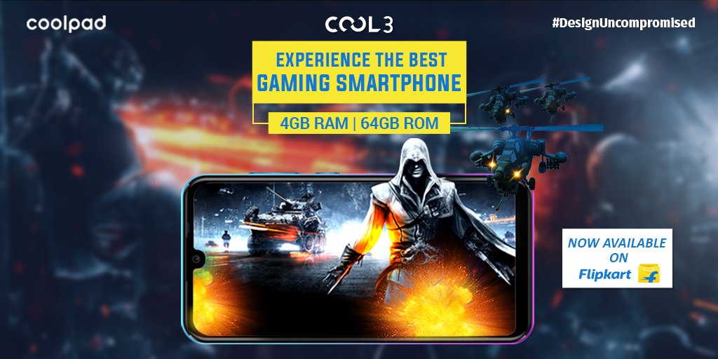 CoolpadInd's tweet photo. #DesignUncompromised #CoolpadSmartphones
If you are looking for a gaming smartphone with high powered RAM, Good storage & battery backup, then you can order #Cool3 at an amazing price of INR 7,999/-
Now available on Flipkart: https://t.co/ixeCJL5HKt https://t.co/vjk9euWBOW