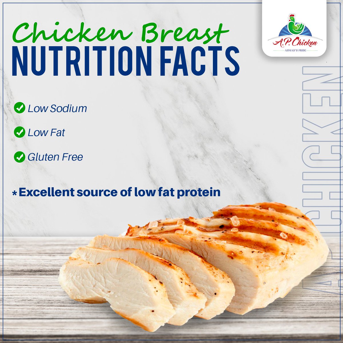 ap_chicken's tweet photo. Chicken Breast Nutrition Facts
✅ Low Sodium
✅ Low Fat
✅ Gluten Free
Excellent source of low fat protein.
#APChicken #AP #FreshChicken #EasynQuick #Natural #FrozenChicken #Healthy #HalalApchicken #Ahmadspride #Hygiene #Tasty #Clean #Nutrition https://t.co/KMTGZspo97