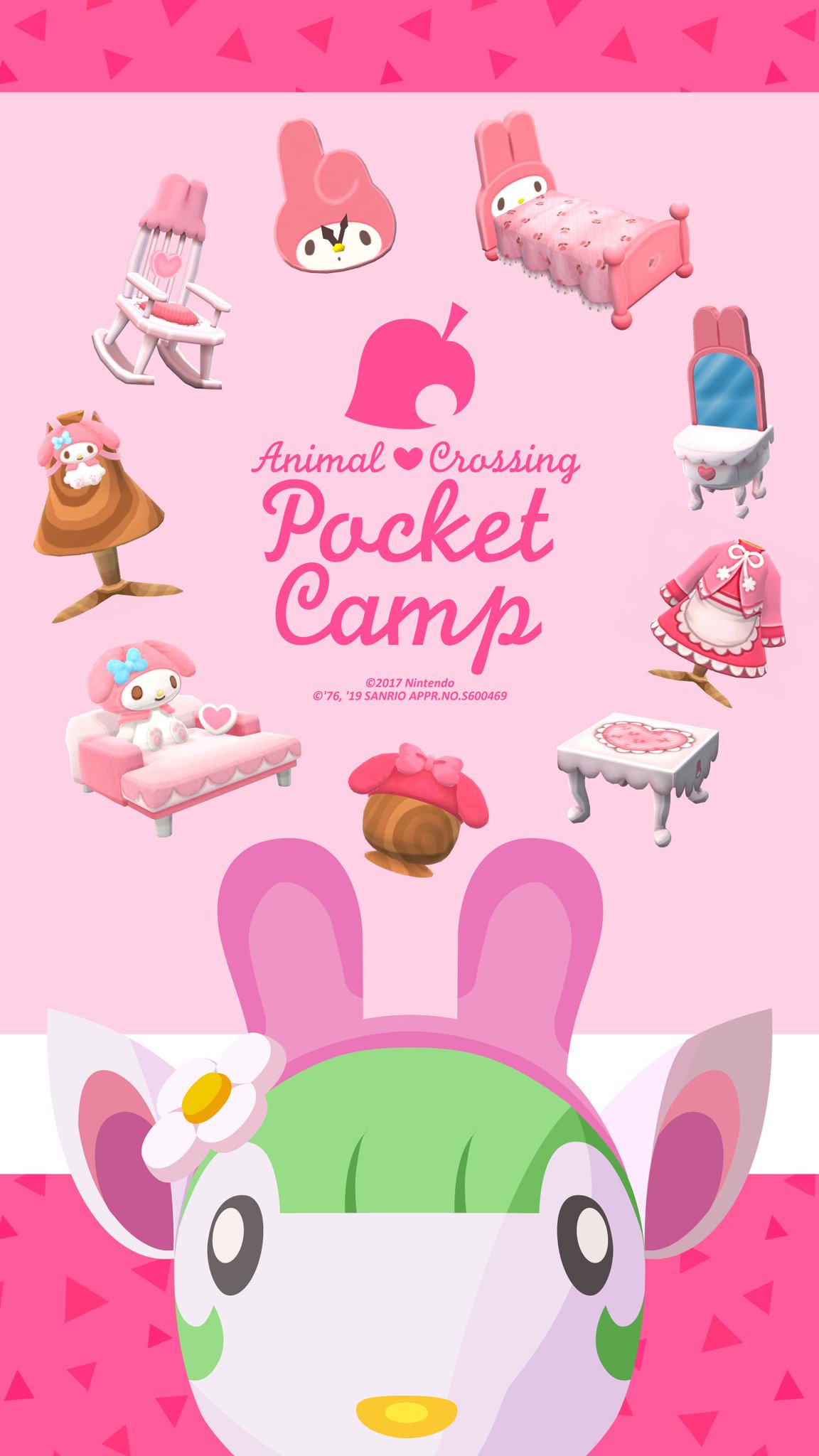 どうぶつの森 ポケットキャンプ 壁紙プレゼント プリンさんとメロディさんのアイテム登場を記念して 今回も壁紙をプレゼントしちゃいまヒよ 一緒にうつっているのは おふたりのことが大好きな マーティー さんと チェルシー さんでヒ 今回も