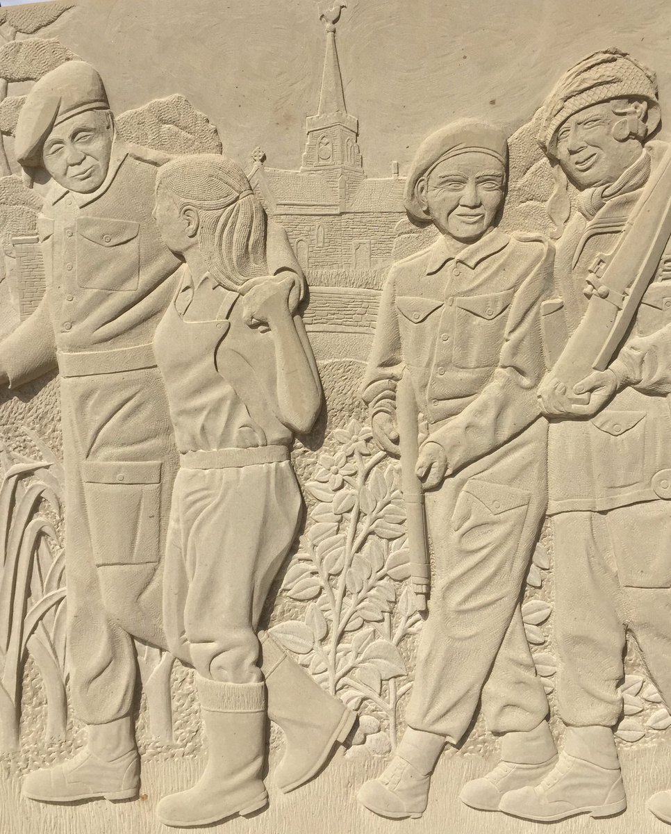 GM73's tweet photo. Detail of the memorial sculpture I am currently working on to commemorate the 10th Battalion the Parachute Regiment. #sculpture #publicart #WW2 #para #army #operationmarketgarden #stonecarving #memorial https://t.co/n1Q7Fbi0uE