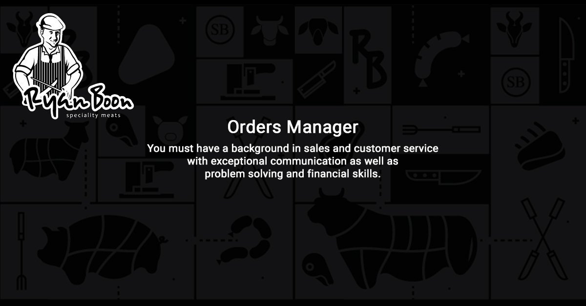 We are the go-to supplier for the best cuts in the game for pasture-reared, Sustainably Sourced meat. We are looking for an Orders Manager. 
To apply, go to bit.ly/ordersmanager
#JobAdviceSA #JobSeekersSA #JobSeeekersWednesday