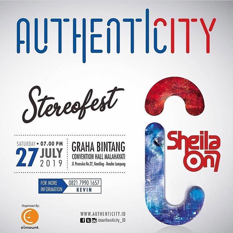 sheilaon7's tweet photo. Lampung dan sekitarnya, sampai jumpa Hari Sabtu, 27 Juli 2019 di "Stereofest" Graha Bintang Convention Hall Malahayati.

#sheilaon7 #sheilaon7day #sheilagank #so7lampung #SheilaonJuly #stereofest #Lampung https://t.co/ufzJyyajSs