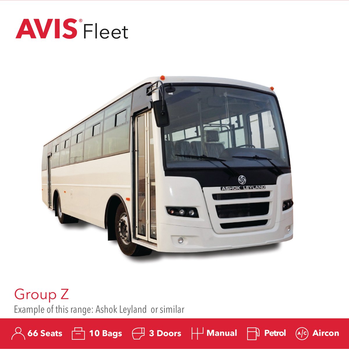 Avis_Qatar's tweet photo. AVIS Qatar offers its "People Carrier - Group Z" to accommodate the need for a Large number of passengers for company needs or events.
🚌 Toyota TATA
🚌 Leyland ASHOK Buses
Vehicle Features
✅ 66 Seats
✅ Manual
✅ 10 Bags
✅ Petrol
✅ 3 Doors
✅ Aircon
#AVISQatarl #CarGroups https://t.co/zMe3RLd2PK