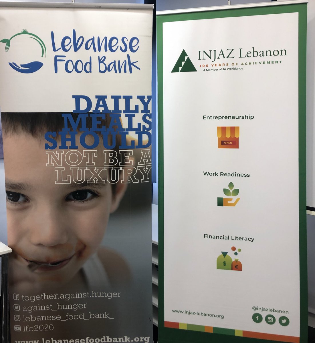INJAZLebanon's tweet photo. Happening now, our first #InnovationCamp with the Lebanese Food Bank thanks to @BankAudi ! Starting with introductions to #Entrepreneurship &amp; #sustainability. Looking forward to hearing the solutions the #youth will come up with to reduce #food #waste #ICamp https://t.co/LSAFwET4Bj