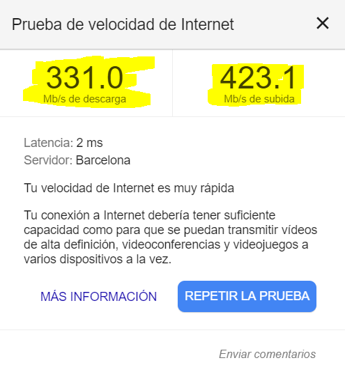 Una pasada de velocidad!!! Y un excelente servicio. Gracias <a href="/adamo_es/">Adamo</a>