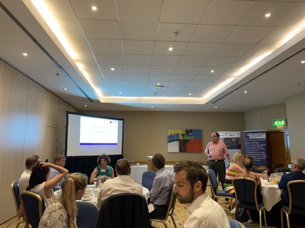 Excellent presentation from our Constructing Excellence chief executive Andrew Carpenter at our breakfast networking event this morning. Many thanks to @HiltonBathCity for hoasting us. @constructingexc #construction #bath #development.
