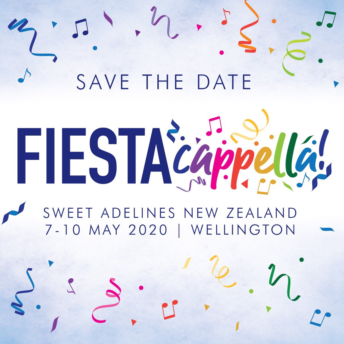 🎉 SAVE THE DATE! You won't want to miss our 2020 Region 35 convention FIESTAcappella! in Wellington next May.
