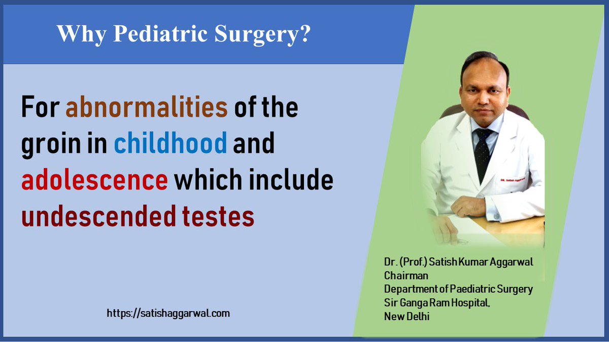 Why #Pediatric #Surgery ? 
For #Abnormalities of the Groin in #Childhood and #Adolescence which Include #Undescented #testes 
@PediatricSurge @Childhealthchat @WHO @patientassist 
satishaggarwal.com