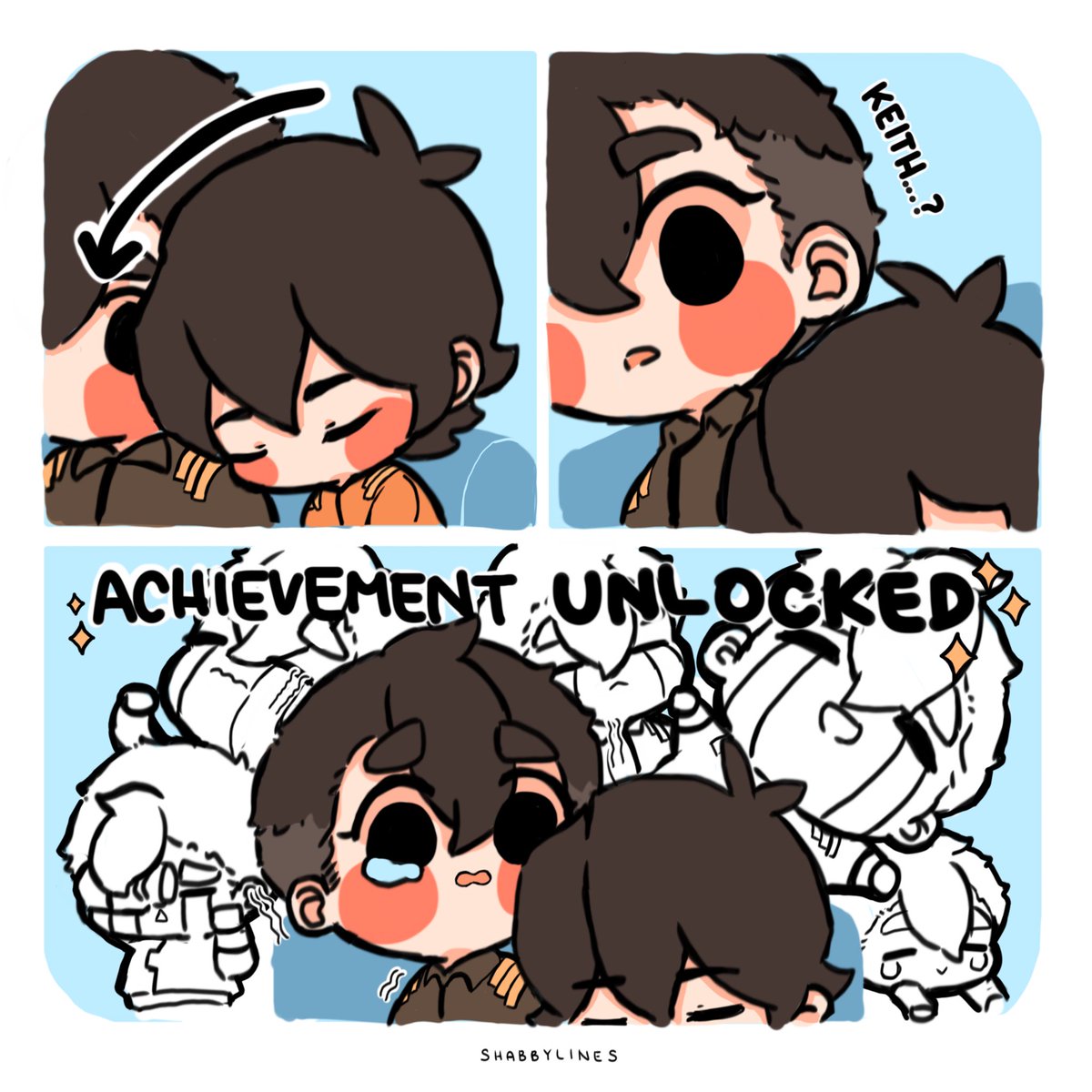 shabbylines's tweet photo. keith falls asleep on shiro for the first time https://t.co/1w8jHMZc1s