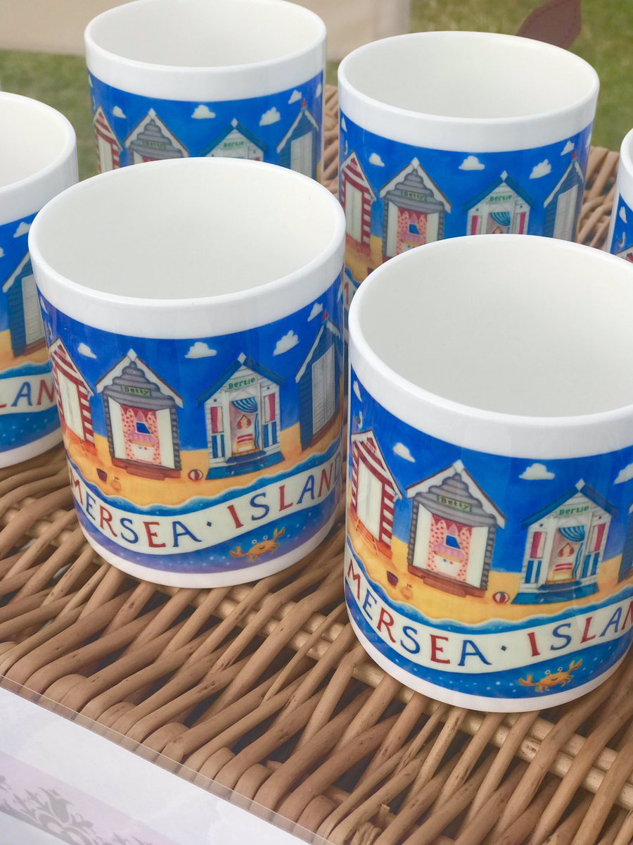 Love these bone china mugs we’ve just had printed showing our four huts. Selling well in local shops. If you would like to order one just DM me. £8 each plus P&amp;P. #mugs #bonechina #merseaisland #beachhuts #seaside #merchandise #coast #essex #essexcoast #giftideas