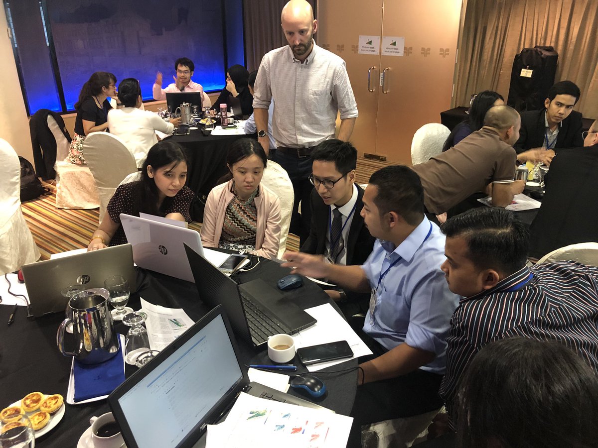agmunozs's tweet photo. Now the participants are having their case study group discussions! Exciting! (Also, look at that: tons of #PyCPT interfaces and plots!) #NextGen @climatesociety @ECMWF @WCRP_climate @WMO https://t.co/qysCOQGBjA