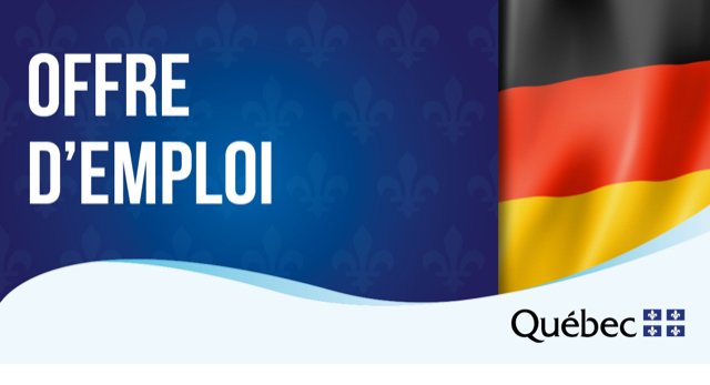 Quebec_De's tweet image. OFFRE D’EMPLOI!
Nous sommes à la recherche d’un attaché économique et innovation!
✔️ contrat de 2️⃣ ans
✔️ français, allemand, anglais
✔️ déjà habiter en 🇩🇪
🔛 23 août 2019
➡️ ow.ly/IEVG30pcFrv
@MRIF_Quebec @BaviereQuebec @economie_quebec