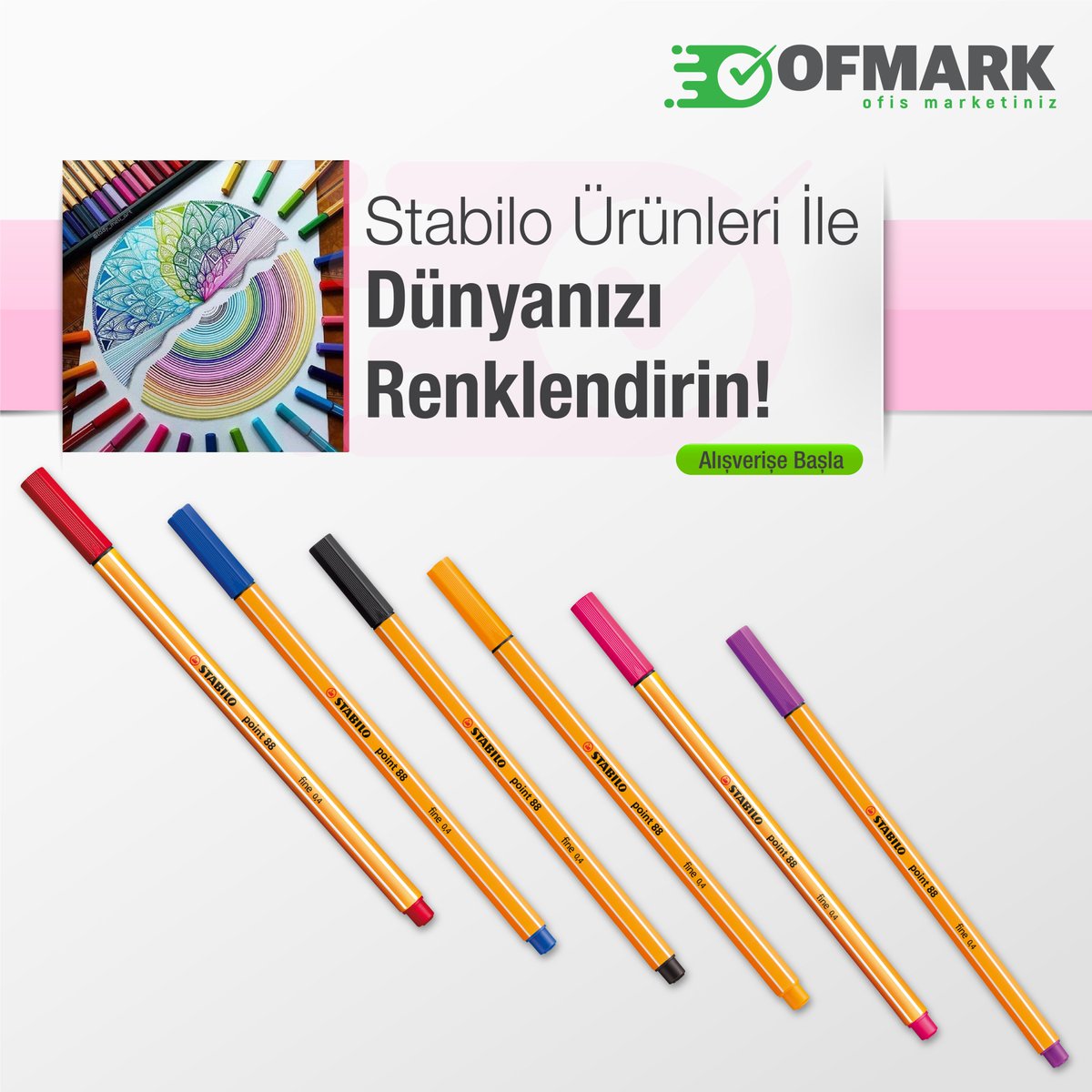 Onlarca Stabilo ürününde uygun fiyat avantajları Ofmark'ta. Stabilo'nun renkli dünyasını ofisinize taşımak için tıklayın, hemen alışverişe başlayın.

bit.ly/2LCvCfn

#ofmark #ofis #ofisihtiyaçları #ofishayatı #ofismalzemeleri #ofishalleri #yazıcı #stabilo #kalem #indirim