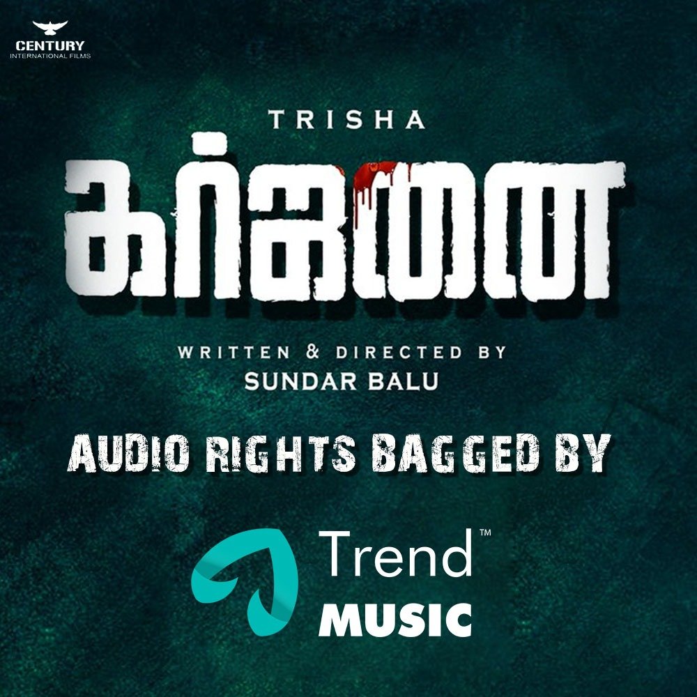 #TrishaKrishnan 's #Garjanai Audio Rights Bagged by @trendmusicsouth

@trishtrashers ! @garjanai ! #Jones ! @sundarbalu82 ! #Amit ! @Vamsykrishhna ! #Sreeranjani ! #MaduraiMuthu ! @AmrishRocks1 ! #Chittibabu ! @CenturyIntFilms ! #CineemaJunction !