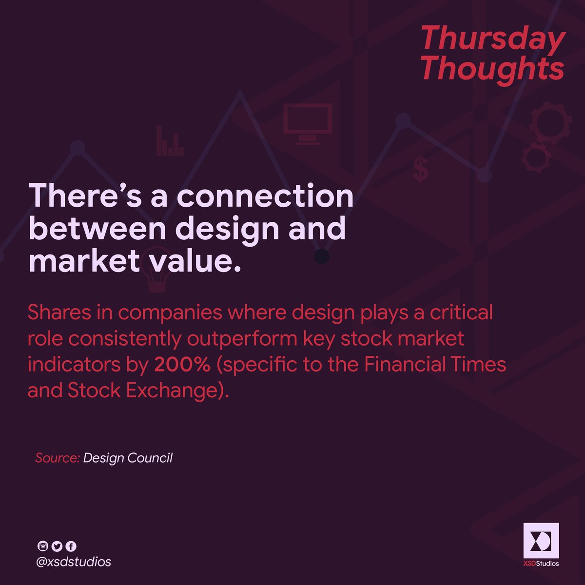 xsdstudios's tweet photo. There is a connection between design and market value.

#design #ThursdayThoughts #ThursdayMotivation #businessofdesign #designofbusiness #graphicdesign #graphic https://t.co/4OMugDhVxA