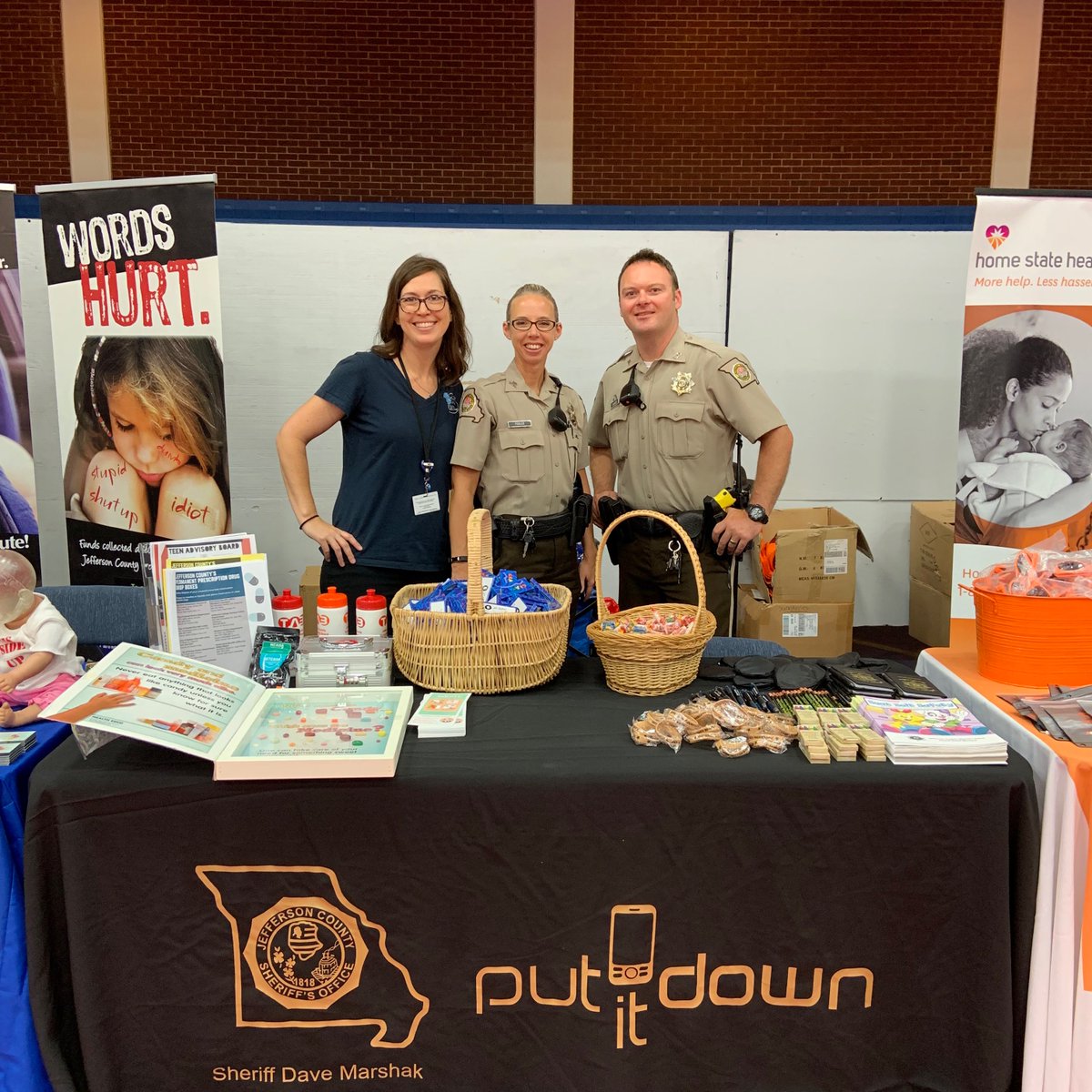 Today JCDPC teamed up with the Jefferson County Sheriff’s office at the Back to School Fair to have an informational table. 

Each registered child receives a backpack, age and school approved school supplies, hearing, vision, dental, wellness screenings and so much more!