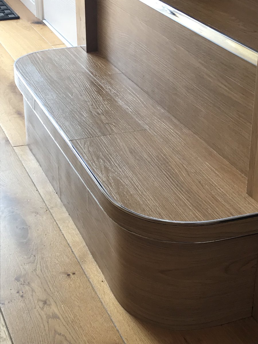 TFCStirling's tweet photo. Scotlands finest designer flooring company  

Luvanto oak LVT installation to stairs and stringers with solid chrome trims. 
Installed by our in house team for our friend 
Samantha, Wordie Rd Stirling.   

Alloa rd Causewayhead 
01786. 474581
https://t.co/7Q8dgcgXc7 @TFCStirling https://t.co/Fk9Mk4ROgG