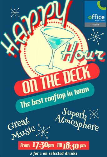 Happy Hour tonight on the Deck from 17:30 - 18:30 🥂🥂