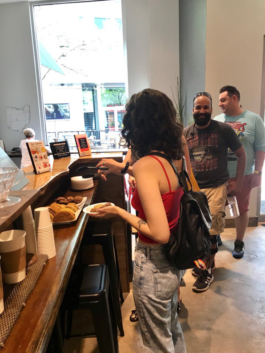 OhioStateCRC's tweet photo. #ThrowbackThursday to our Coffee Crawl to end spring semester. Thank you @CoffeeConnect1 for having us.  #BuckeyesForRecovery https://t.co/CPeSRgdznW