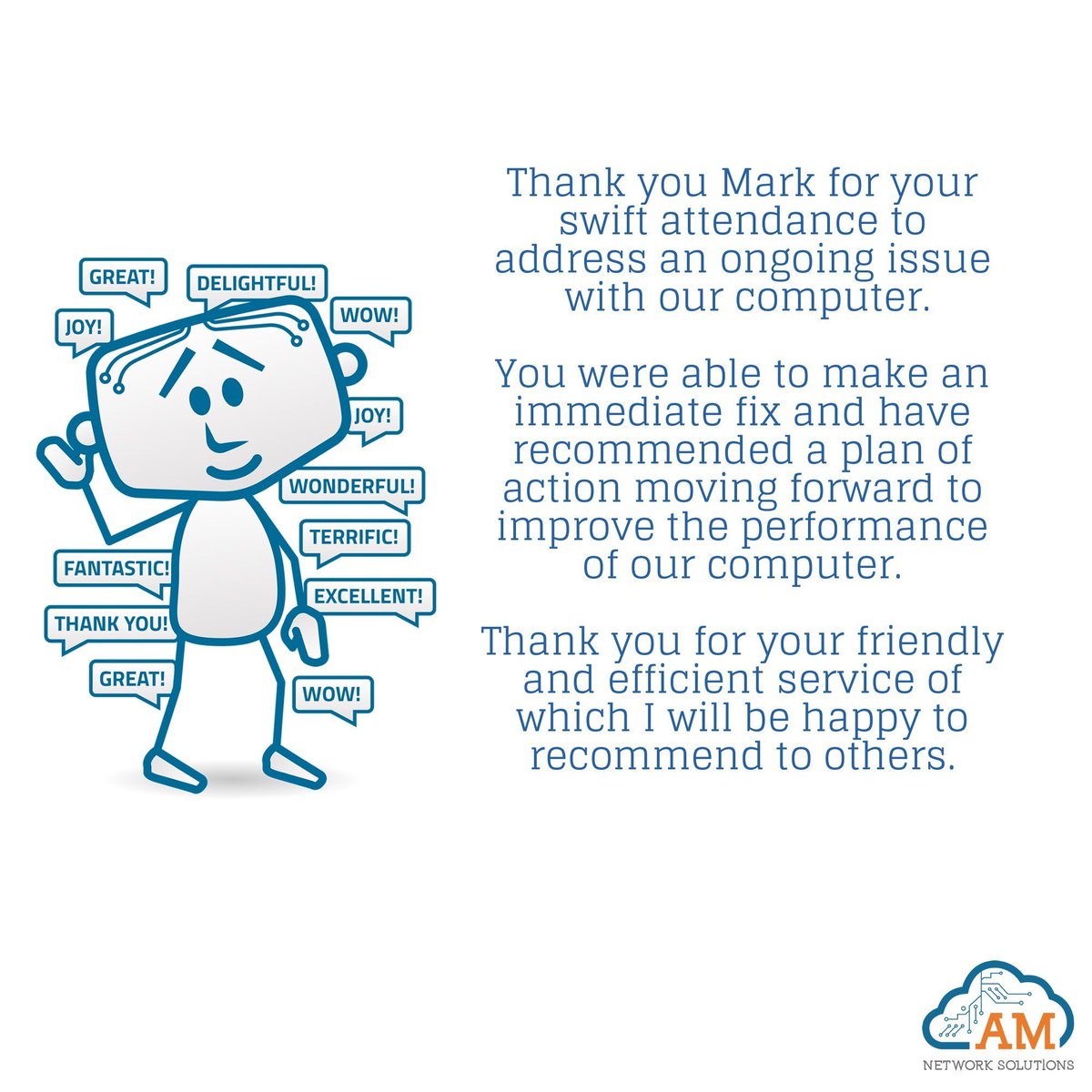 AM_NetSolutions's tweet image. If you feel you have an issue with your computer 🖥 or laptop 💻 don't delay and give us a call 📲 today.
#testimonialthursday
 wu.to/p5TOtx