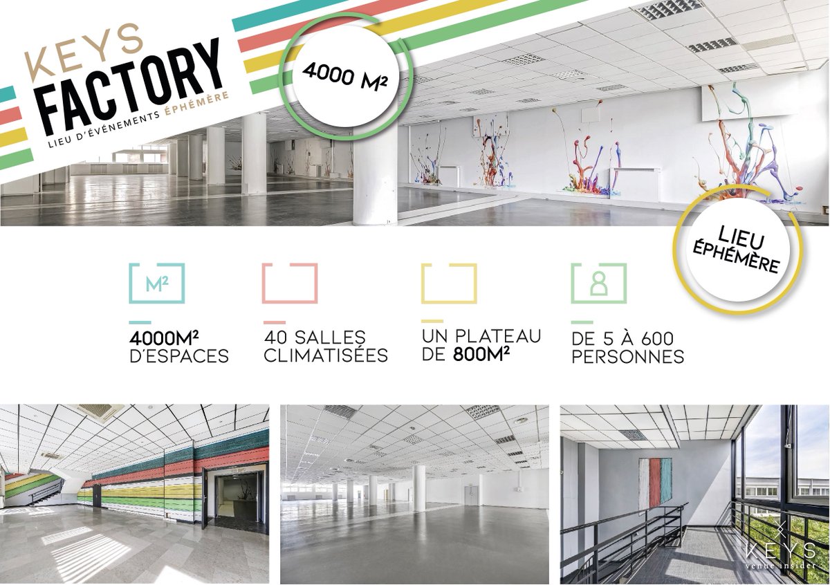 COMING NOW !
On vous présente la Keys Factory, notre nouveau lieu éphémère ! 4000 m2 pour tous vos événements, ne tardez plus ! 

Kiss Keys

#news #event #lieu #ephemere #salon #cocktail #diner #dejeuner #conference #exposition #mice #seminaire #teambuilding
