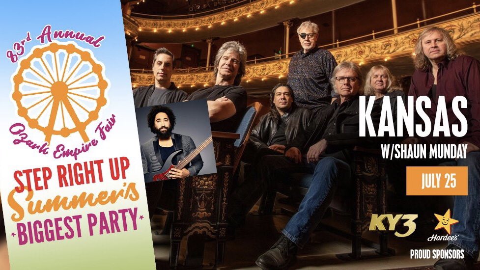 shaun_munday's tweet image. Tonight!! I am opening for @KansasBand at the @ozarkempirefair. Doors open at 6:30 pm and I go on at 7:30 pm. See you there!