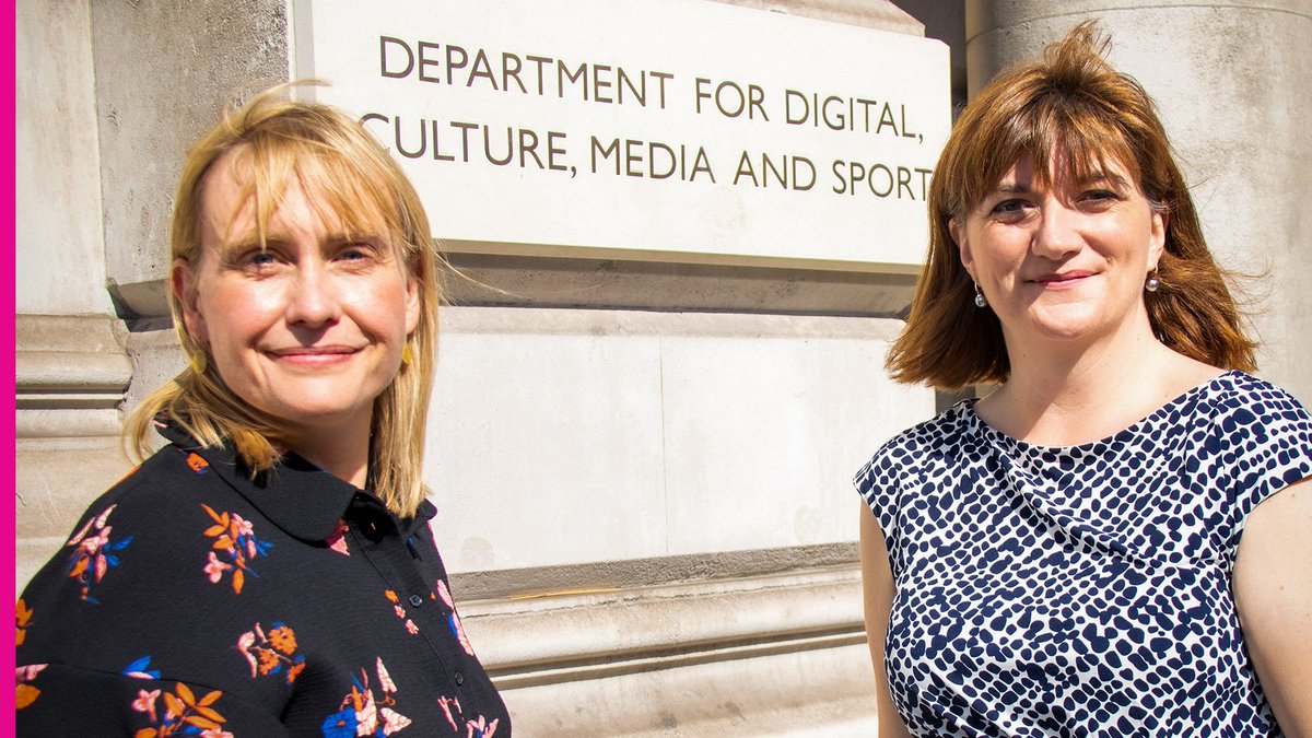 DCMS's tweet photo. Sarah Healey @PermSecDCMS welcomes Secretary of State for Digital, Culture, Media and Sport @NickyMorgan01 to DCMS https://t.co/I5oIMv7nCW