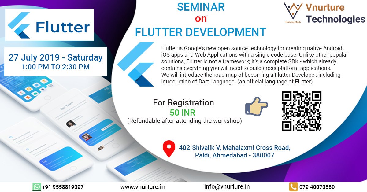 ** Seminar on Flutter Development **

Are you aware about Flutter, How does it work? 
Then lets understand with our Experts.
Hurry up. Do register here : pages.razorpay.com/pl_Cx2pPvwuNPR…

#flutter #dart #coding #google #lashes #cloneapp #spinnywhoosh #loweredlifestyle #lrbspeed