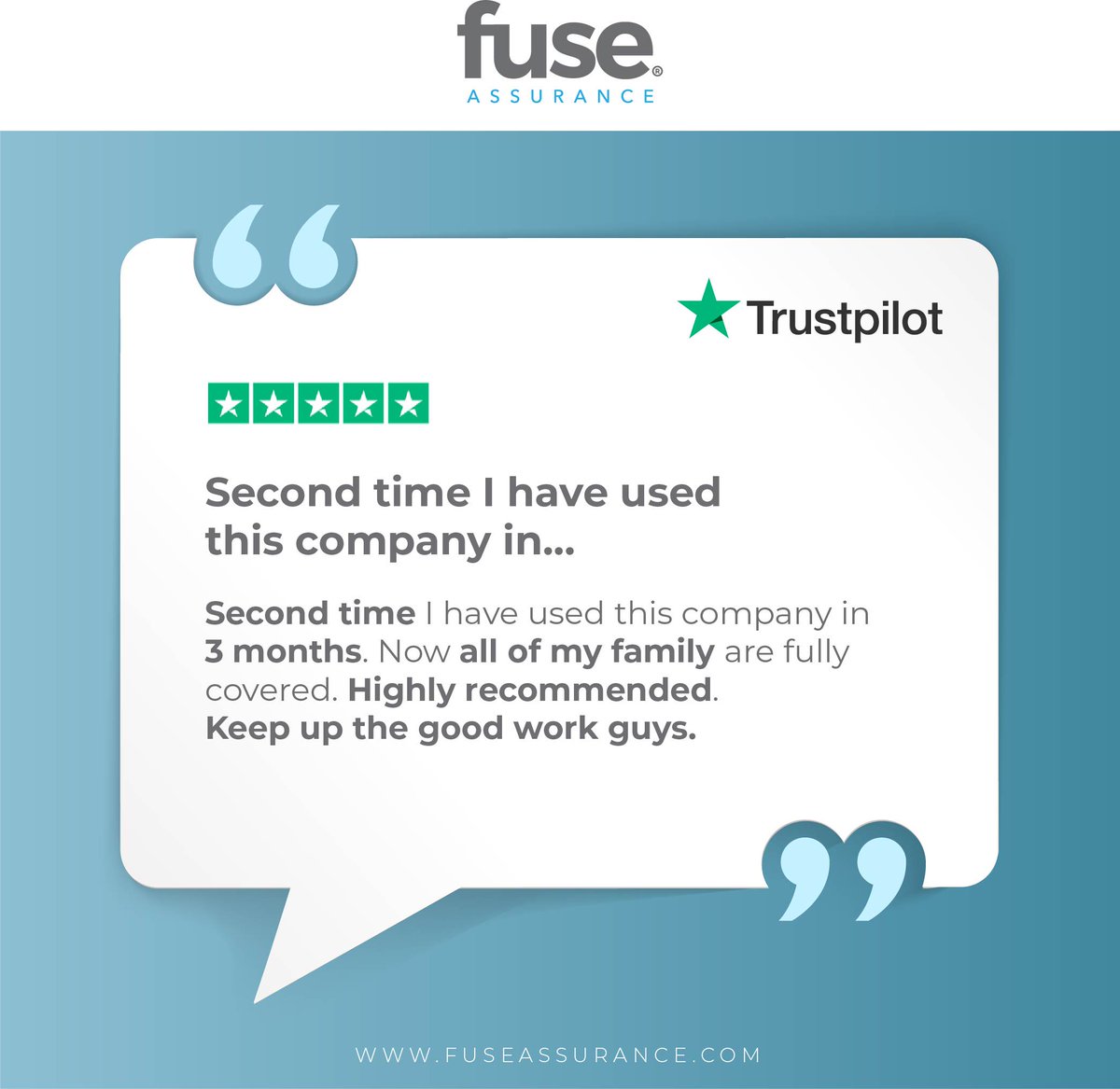 #THANKYOUTHURSDAY
We just wanted to say thanks to Darren Anderson for the incredible feedback you gave us!

#Testimonials #trustpilot #Insurance #lifeinsurance #fuseassurance #happycustomer #smartchoices #family #friends #love #life #london