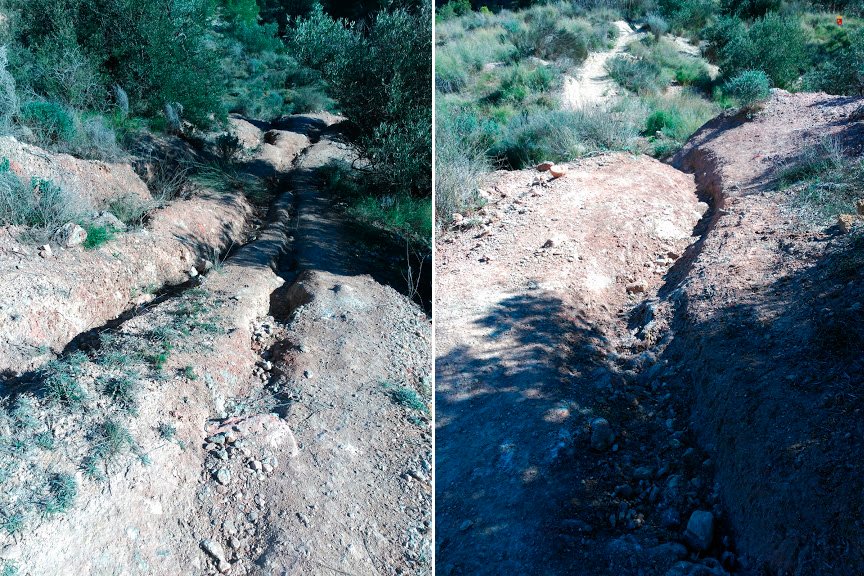 Antes de salir de un #sendero, ¡piensa🙄! Tu atajo, con el paso de más gente y con la lluvia 🌧️ se hará más grande, se perderán el suelo y la vegetación 🌿😔 y se modificará el paisaje 🌄 Mejor #SinSalirDelSendero #Geoconservación 👐🌍😉