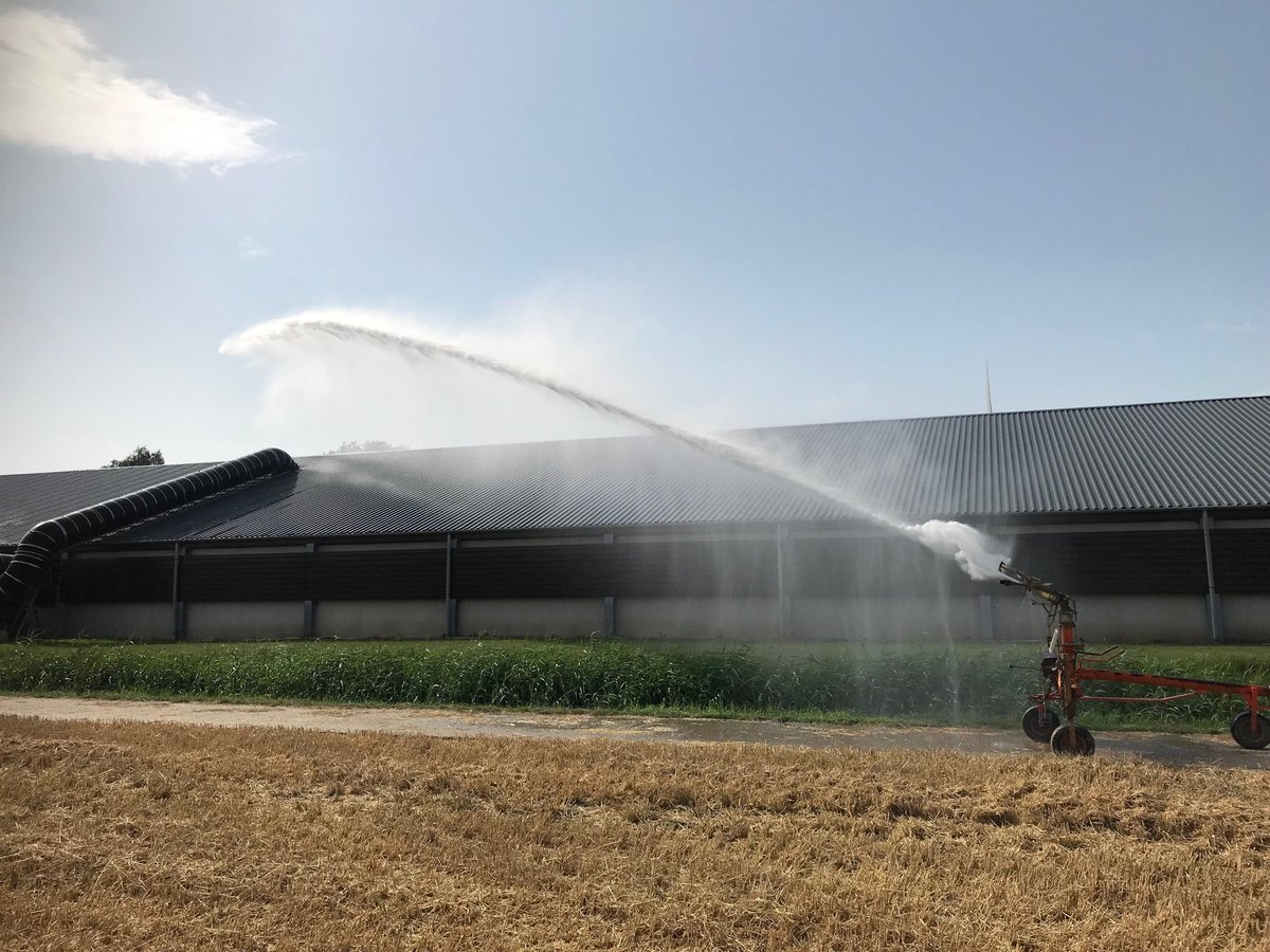 Binnen de koeling aan, warmtewisselaar met bronwater koelen en eind van de middag dak koelen met de haspel!#hitteplan#wedoenerallesaan