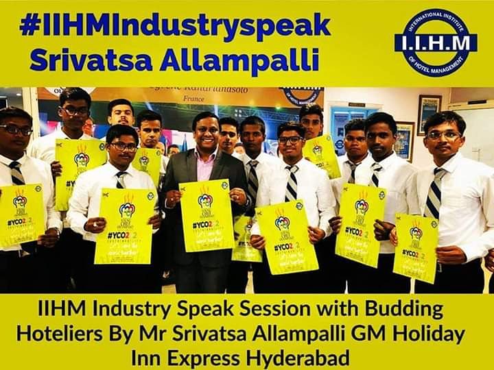 IIHM industry speak session with budding hoteliers by Mr. Srivatsa Allampalli, General Manager, Holiday Inn Express Banjara Hills
 #iihmindustryspeak #iihmbest3years #hospitalityrocks