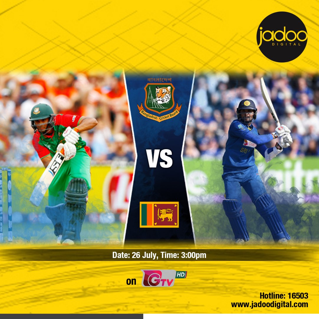 JadooDigital's tweet photo. Bangladesh tours Sri Lanka. Watch this epic battle between the tigers and the lions with Jadoo. #JadooDigital #BDvsSRI https://t.co/AokYQuVOKJ